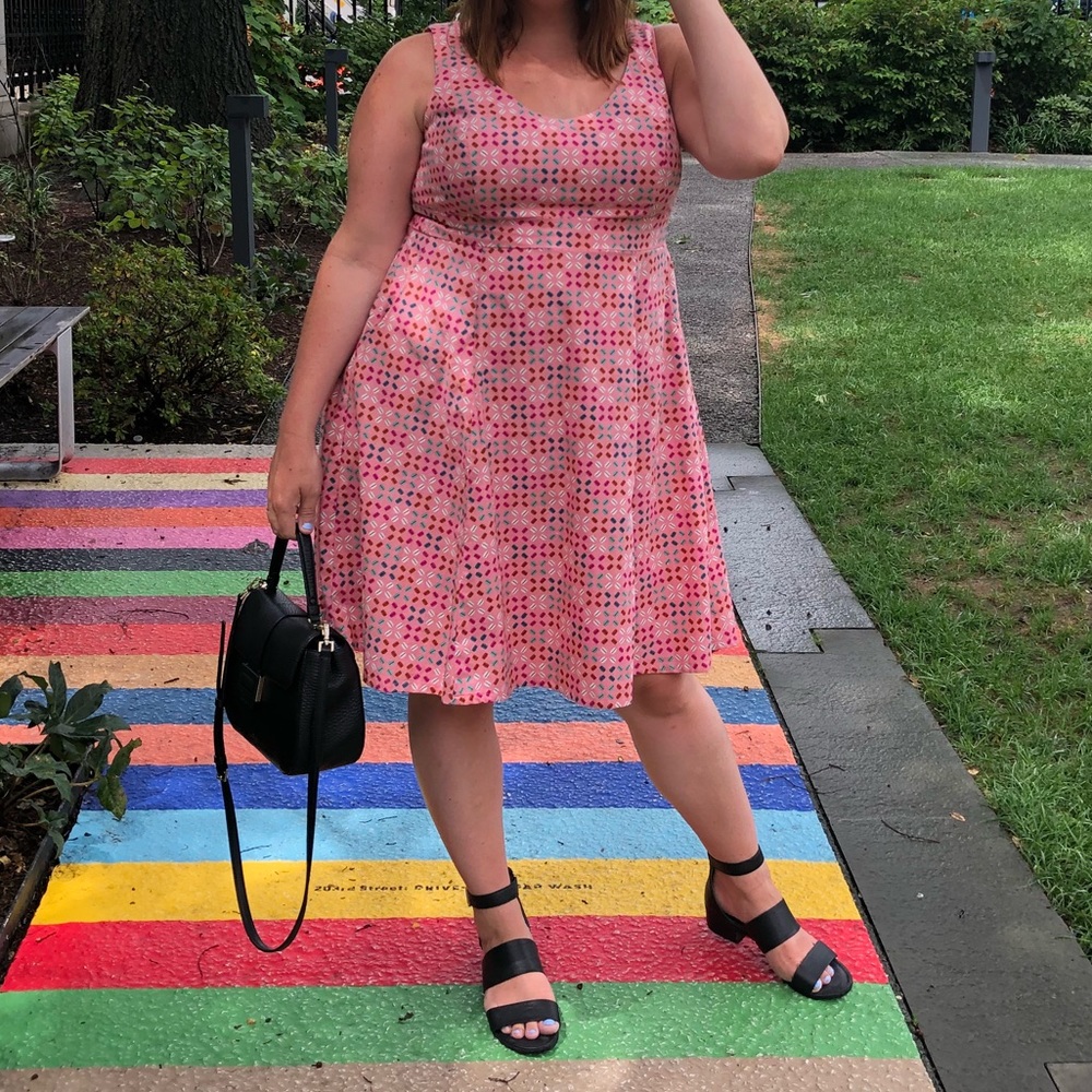 Cherry Velvet Macaron Print Dress